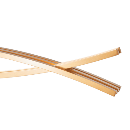 Wishbone pendant light gold LED linear frame detail.
