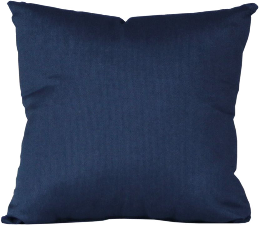 LuxCraft outdoor toss pillow in deep spectrum indigo blue, made with weather-resistant Sunbrella fabric.