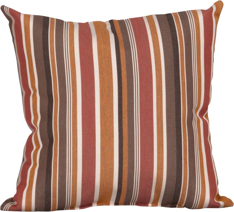  LuxCraft 15” toss pillow in Brannon Redwood pattern, made with durable and weatherproof Sunbrella® fabric for outdoor seating.