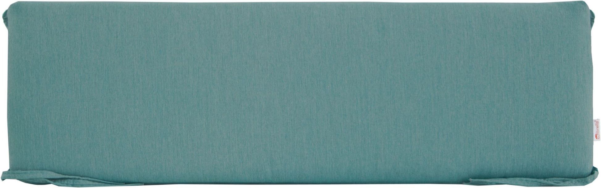 Solid blue bench cushion in Cast Breeze, showcasing a serene light blue shade.