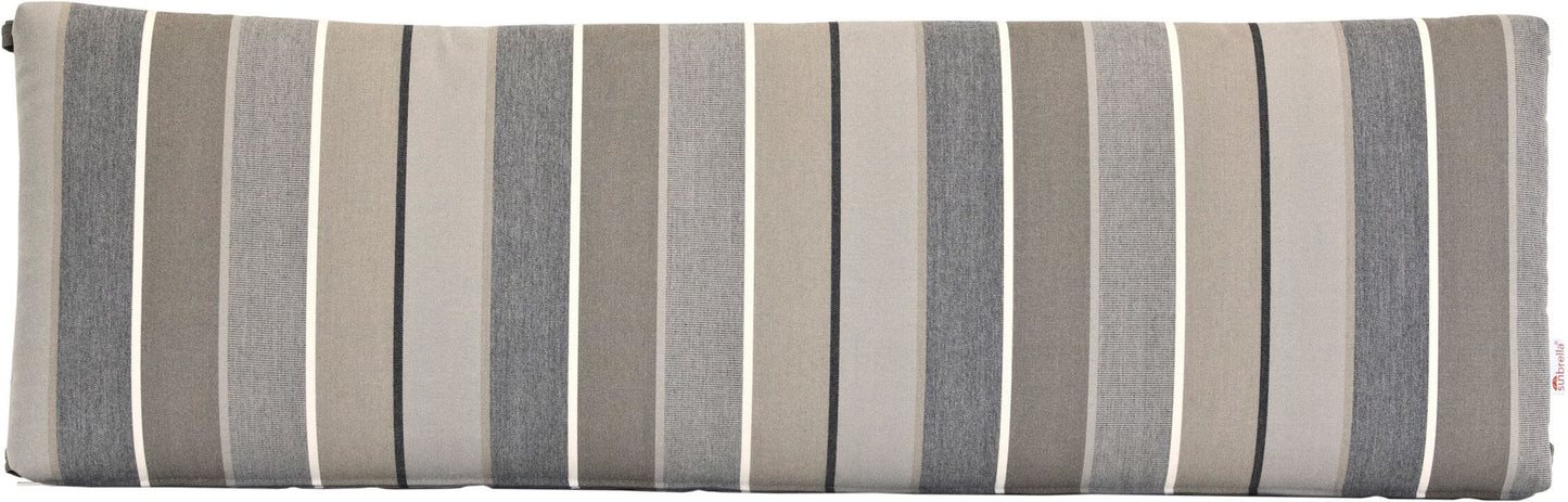 Outdoor cushion with wide stripes in dark tones, milano charcoal design.