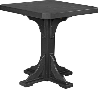 Black 41-inch Bar Square Table, versatile and stylish for morning coffees to sunset toasts.