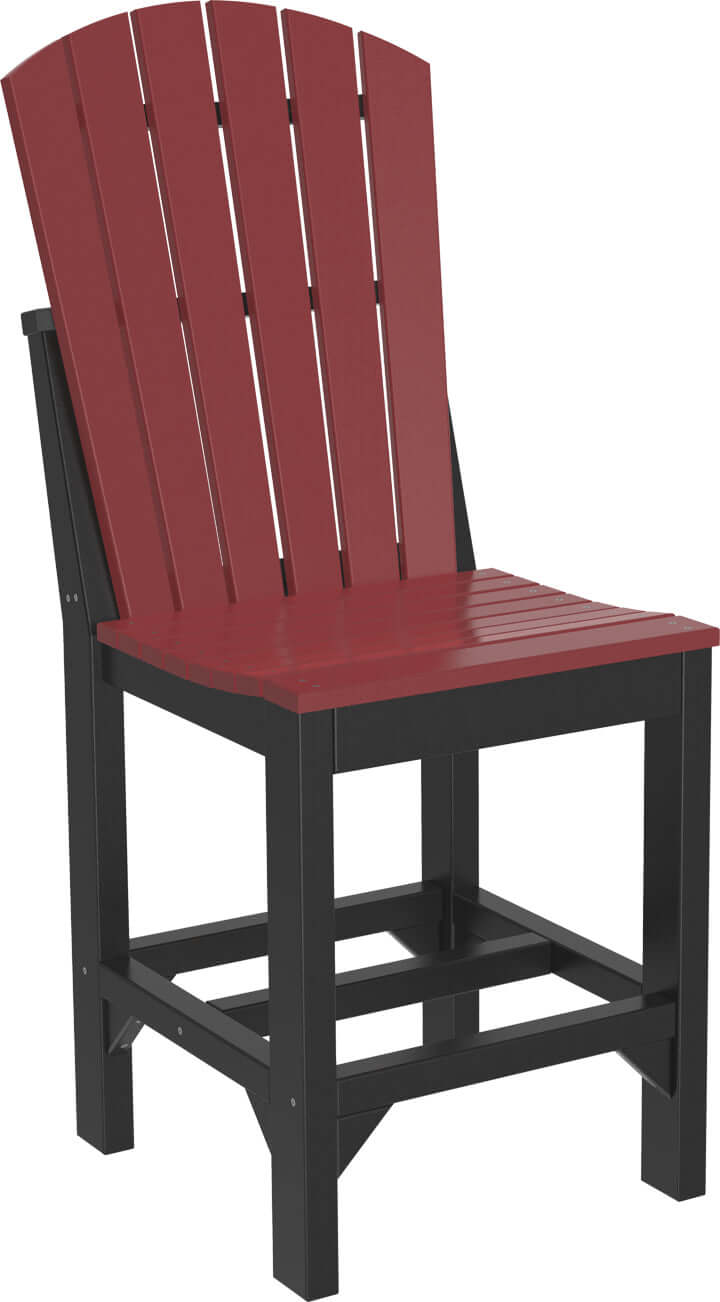 Chic Adirondack counter-height side chair in cherrywood with a contrasting black frame.