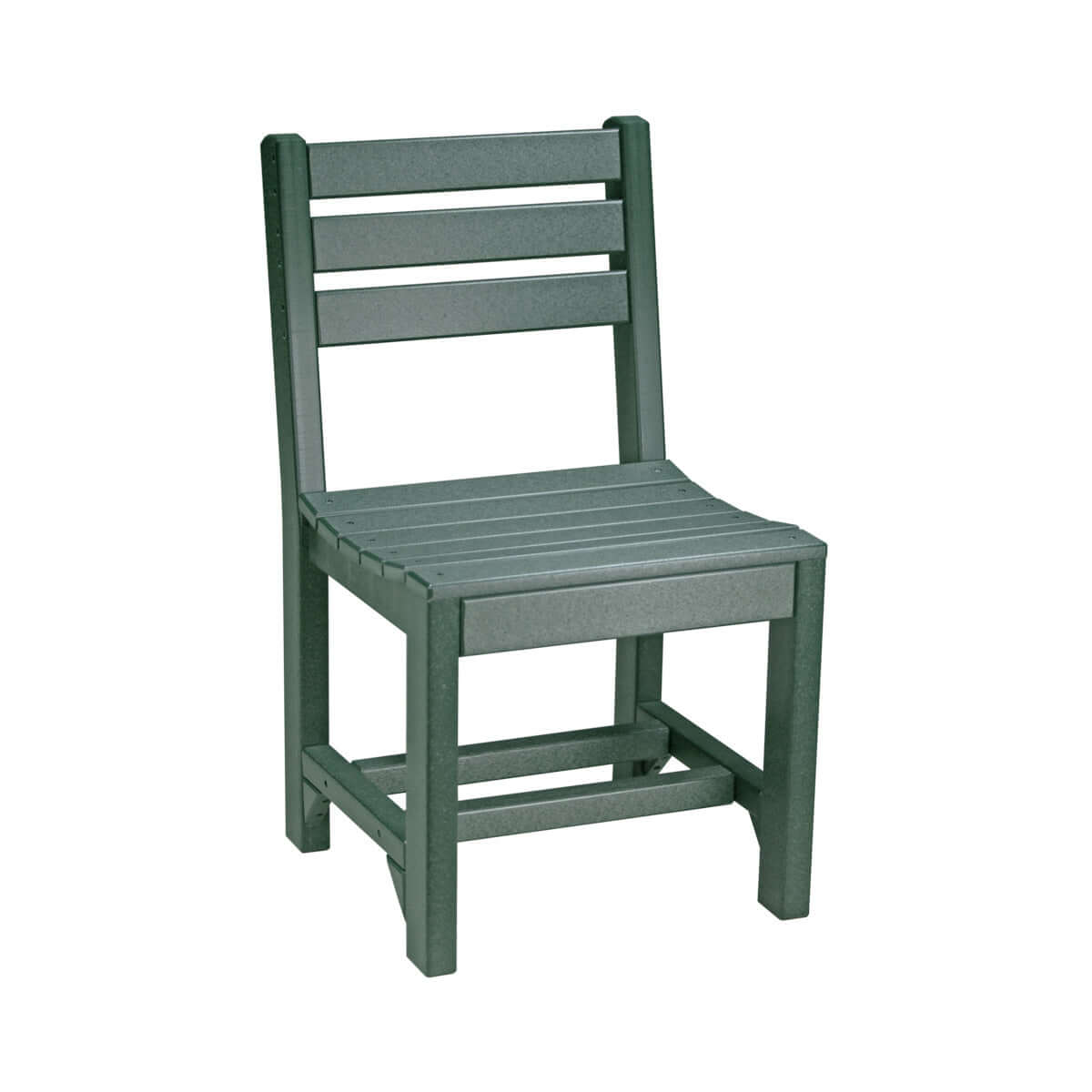 Green Poly Island outdoor side chair, featuring weather-resistant poly lumber construction.