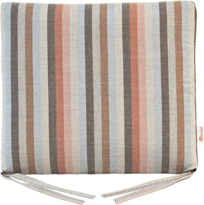 Surround dusk dining chair seat cushion with a mix of gray tones and white stripes.