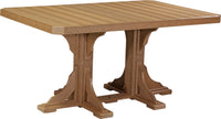 Antique mahogany poly lumber outdoor rectangular counter table,  with durable construction for outdoors.