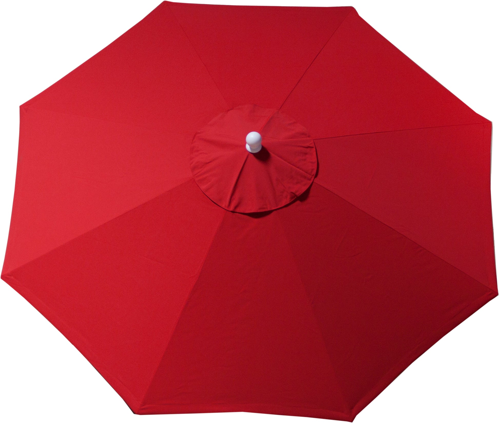 LuxCraft outdoor umbrella in Logo Red, a striking, bold red color perfect for a vibrant outdoor setting.