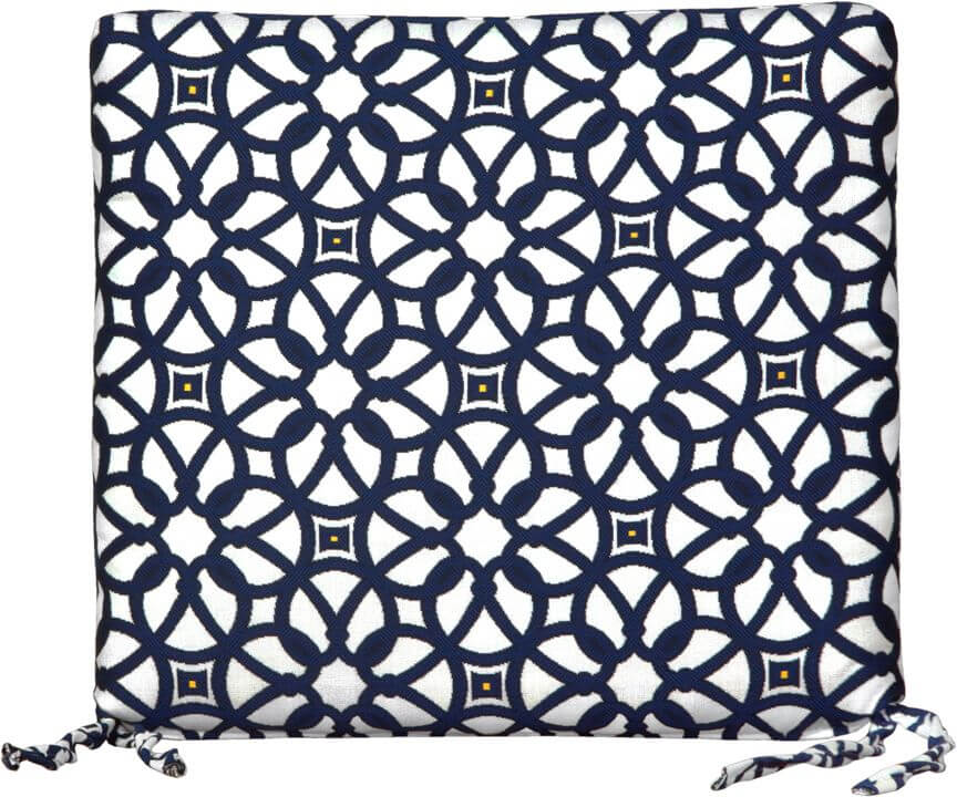 Luxe indigo deep navy Sunbrella® outdoor dining chair cushion from LuxCraft.