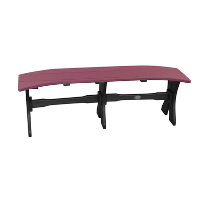 52-inch LuxCraft poly table bench in cherrywood and black for durable outdoor seating.