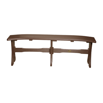 52-inch LuxCraft outdoor table bench in chestnut brown, weather-resistant and perfect for patios.