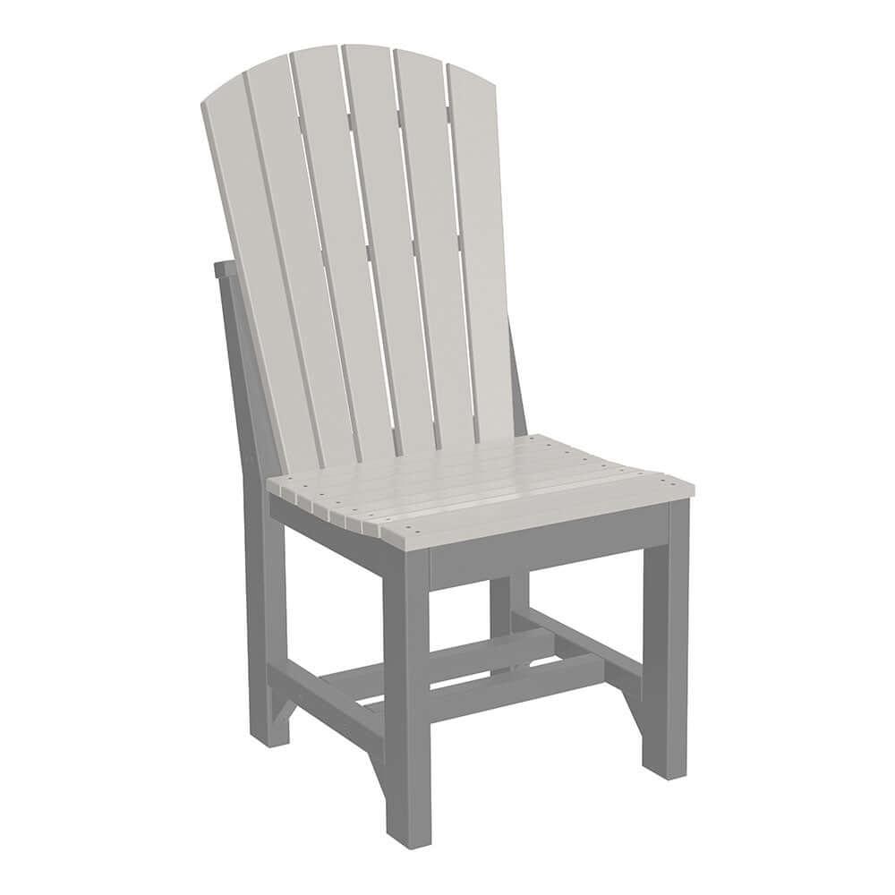 Slate and dove gray Adirondack side chair featuring a classic slat back and robust frame, positioned on a clean white background.