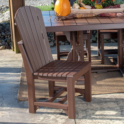 Hero shot of Adirondack Outdoor Wood Dining Chair, exemplifying ideal outdoor seating.