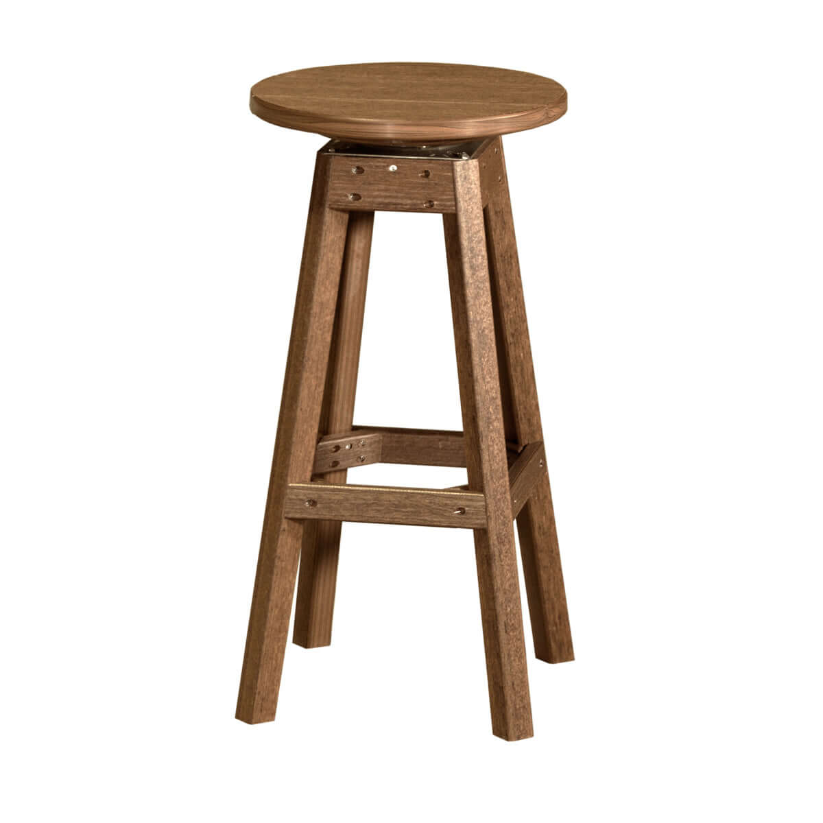 Antique mahogany Poly Lumber Outdoor Bar Stool, showcasing recycled materials and eco-friendly construction.