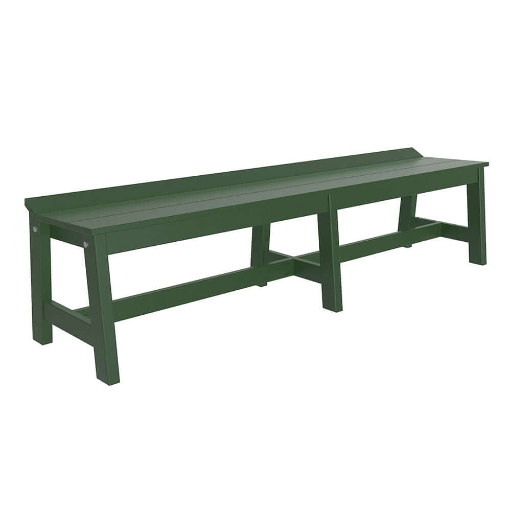 Vibrant green outdoor poly lumber cafe dining bench, adding a splash of color to any garden or patio, built to withstand the elements with ease.