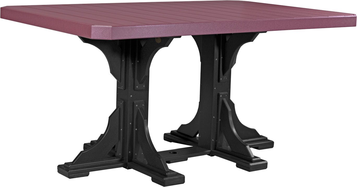 Cherrywood & Black rectangular outdoor counter table for 6 with a strong base, ideal for family meals.