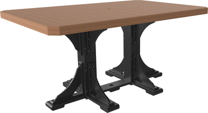 LuxCraft 4' x 6' Rectangular Patio Counter Height Table in Antique Mahogany and Black combination