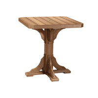 LuxCraft square patio table in antique mahogany, ideal for a classic small square patio table set.