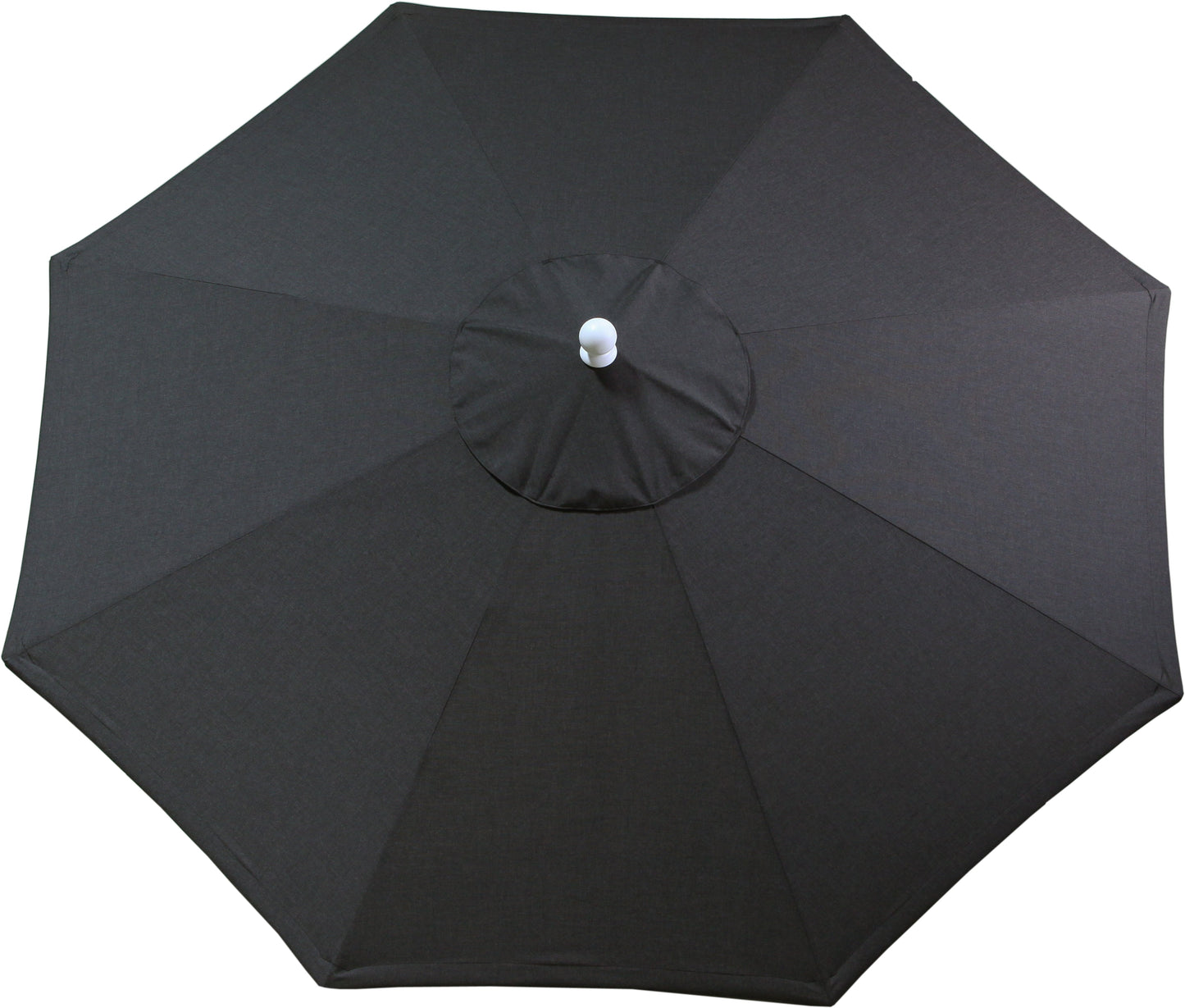 Solid black patio umbrella with clean, minimalist design, Spectrum Carbon color