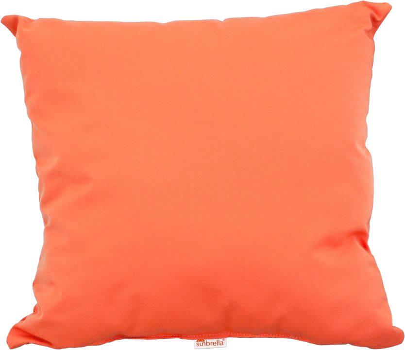 Vibrant melon orange Luxcraft Sunbrella® fabric throw pillow, ideal for adding a bright pop of color to outdoor seating areas.