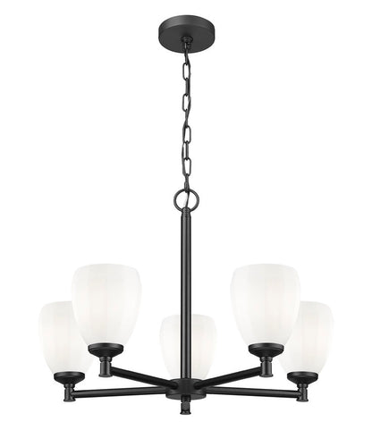 upward angle modern steel chandelier matte black finish.