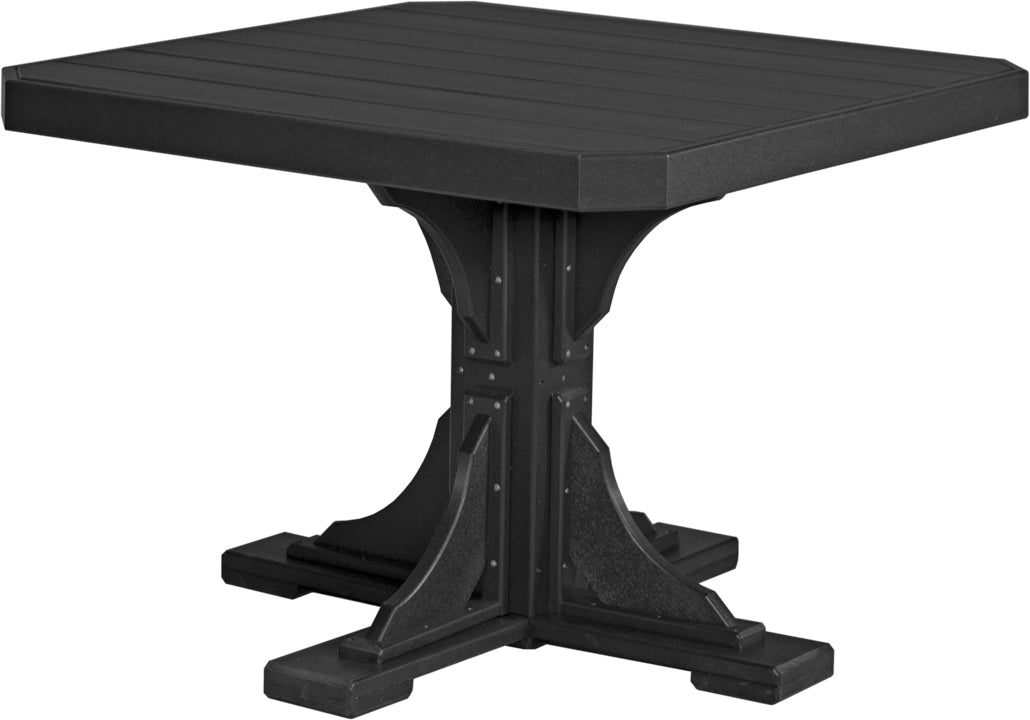 Poly 41" Square Dining Table in Black, ideal for garden gatherings