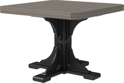 Poly 41" Square Dining Table in Coastal Gray and Black, stylish outdoor table