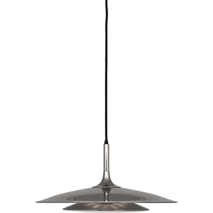 Polished nickel Axiom Pendant Light featuring a frosted diffuser and clean lines.