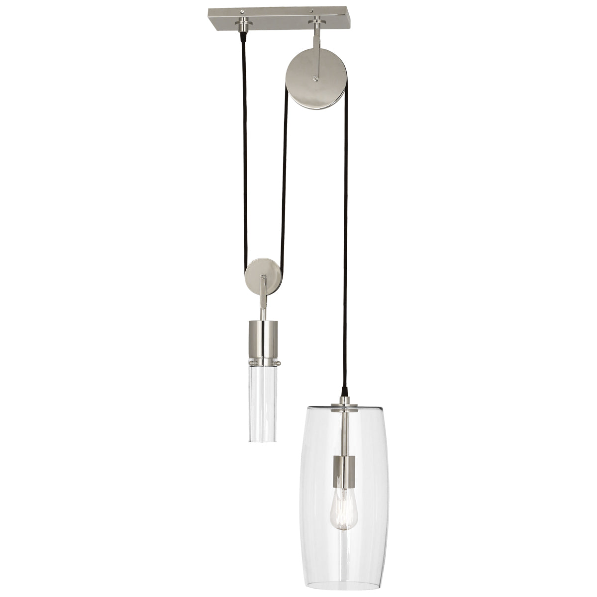 Gravity Pendant Light in Polished Nickel Finish.