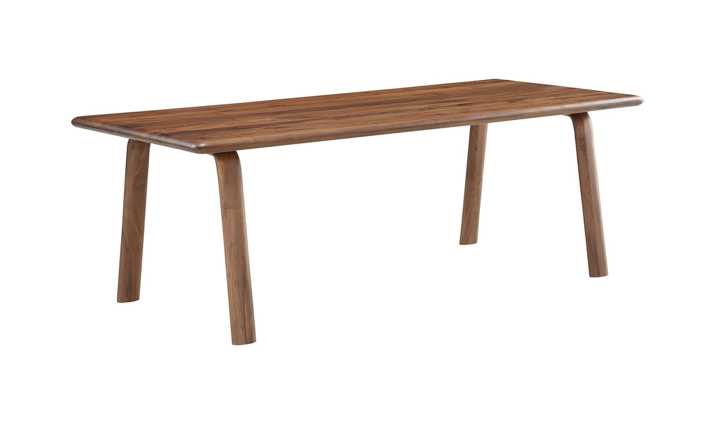 Front Angle View of the Malibu Dining Table in Walnut Finish