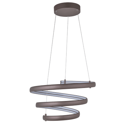 Oval spring pendant light bronze finish spiral design off