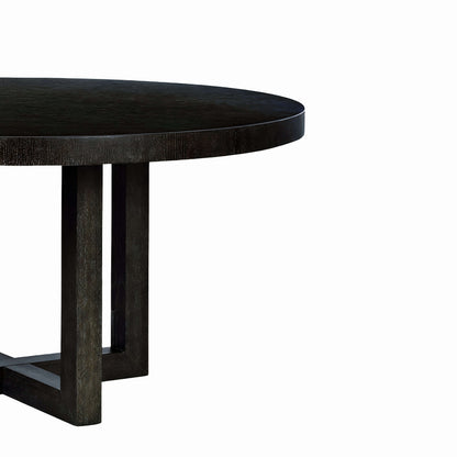  Side view of the Sunset Black Round Dining Table by Oliver Home Furnishings