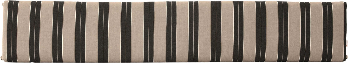 72" Cafe Bench Cushion in Berenson Tuxedo - Sophisticated Black and White Striped Pattern, Adds Elegance to Patio Seating