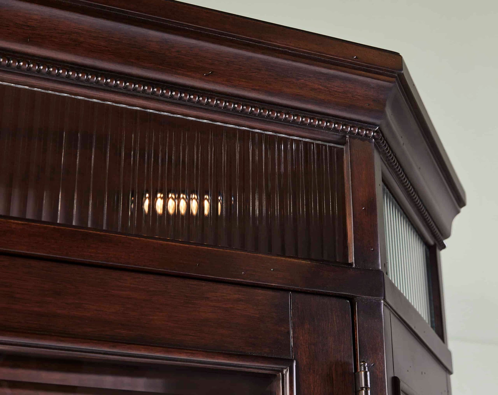 Top detail of Revival Traditional Display Cabinet