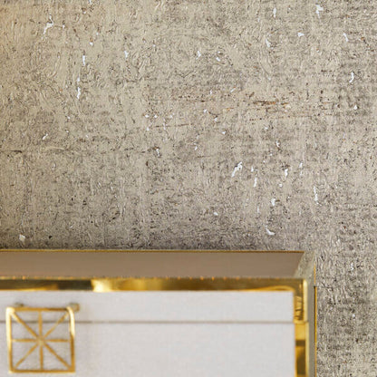 Detailed texture of the Cove transitional display cabinet with cork paper application.