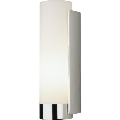 Tyrone wall sconce in polished chrome with clean lines and soft ambient lighting.